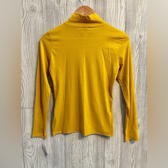 NEW! ANTHROPOLOGIE GAUZY MOCK NECK Long Sleeve Top NWT Size XS Mustard Yellow - Picture 10 of 13